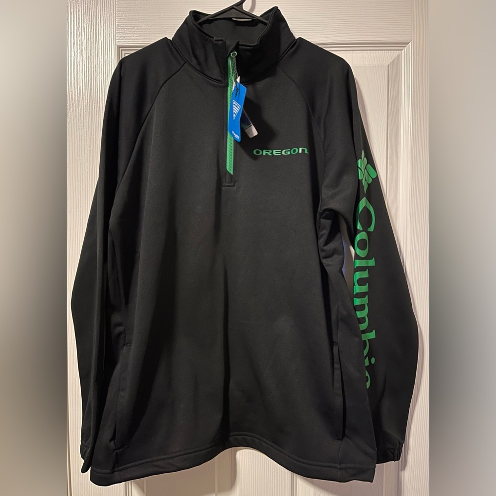 Oregon Ducks Columbia PFG Terminal Tackle 1/4 Zip L/S Pullover Mens Sz MED NEW